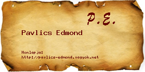 Pavlics Edmond névjegykártya